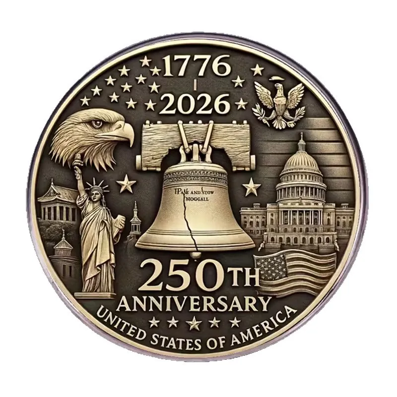 America 250 Commemorative Lapel Pin – Stainless Steel Semiquincentennial Medal, Elegant Vintage Patriotic Brooch for Men & Women